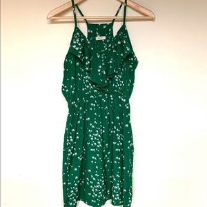 Everly Green Bird Print Sun Dress